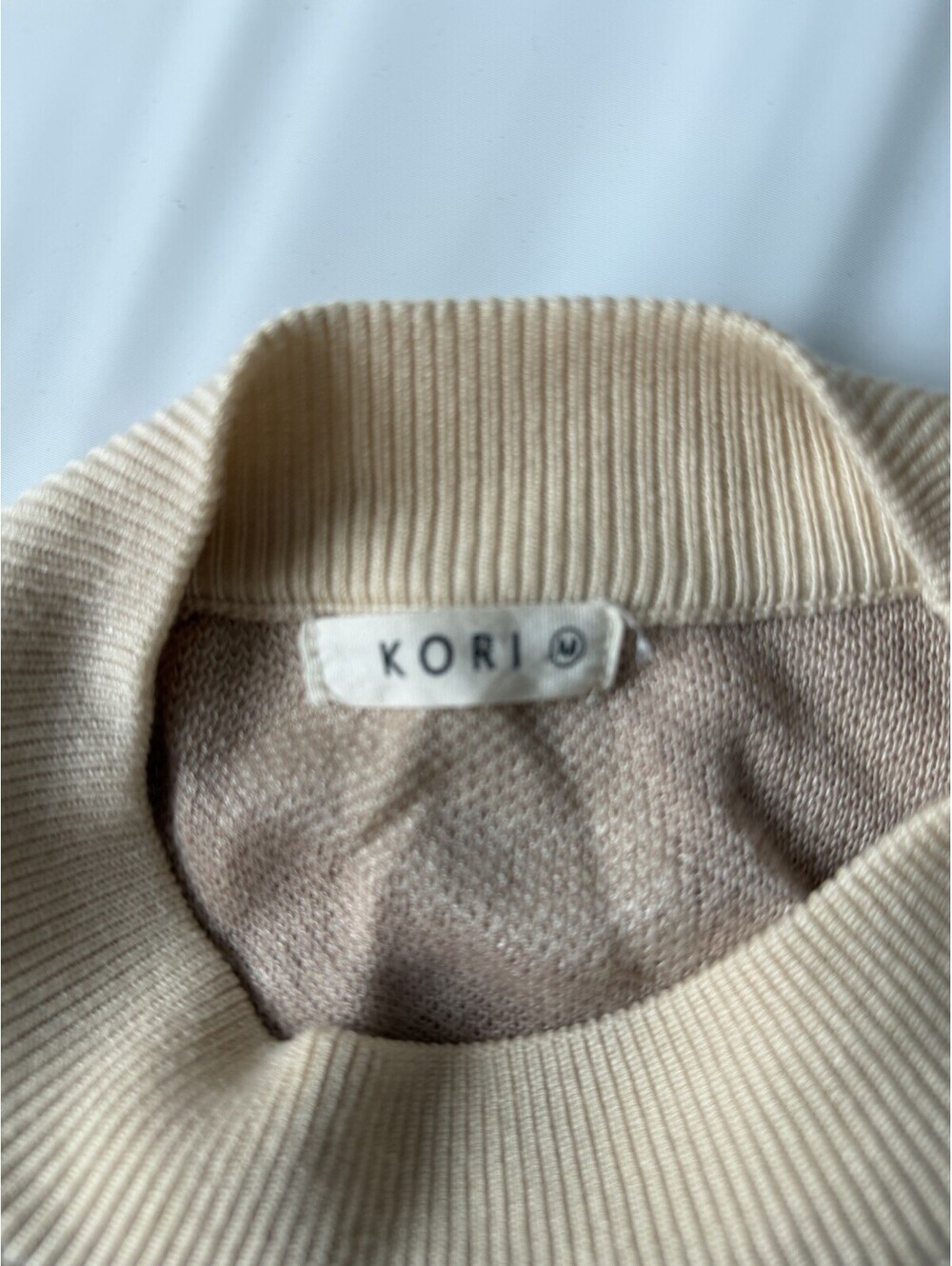 KORI Women's M Beige Brown Geometric Knit Crew Neck Pullover Sweater [COPY] - Picture 3 of 8
